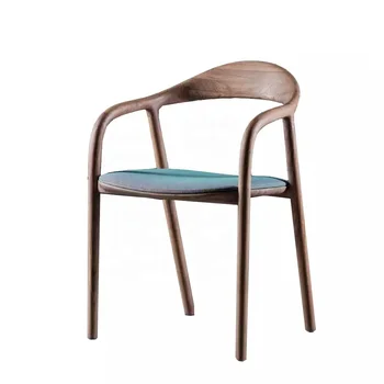 Nordic Solid Wood Dining Chair with Leather Seat and Arm for Hotels Beach Living Cheap Event Wholesale Beach Living Room Chair