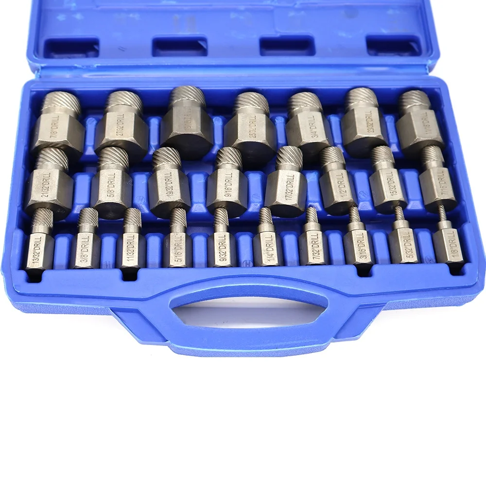 High Quality 25pcs Broken Bolt Extractor Set with Hex Shank for Resellers