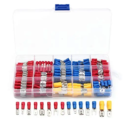 300 Pcs Electrical Insulated Wire Connectors Kit - Spade, Ring, Butt, Quick Disconnect, Forks Connector - Crimp Cable Terminals
