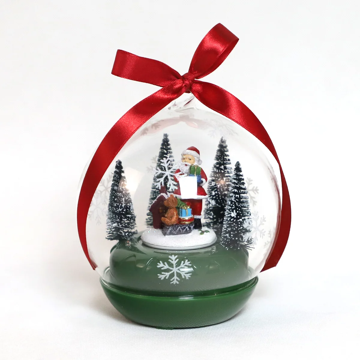 high quality hand painted christmas musical revolving glass balls with logo christmas custom decorations flat glass ornament