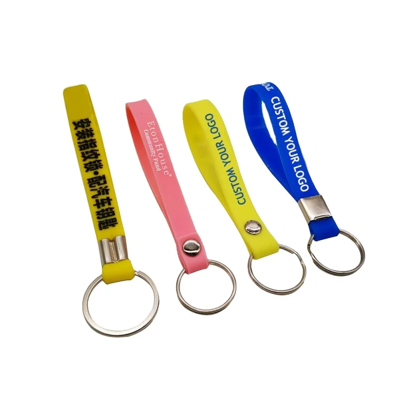Customizable Silicone Wristband Keychains Durable Reusable