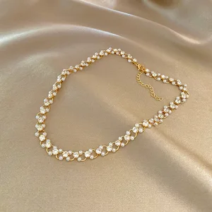 Simplicity Daily Costume Chain Necklace Wedding Fine Designer Inspired Fancy Jewellery for Ladies Imitation Pearls