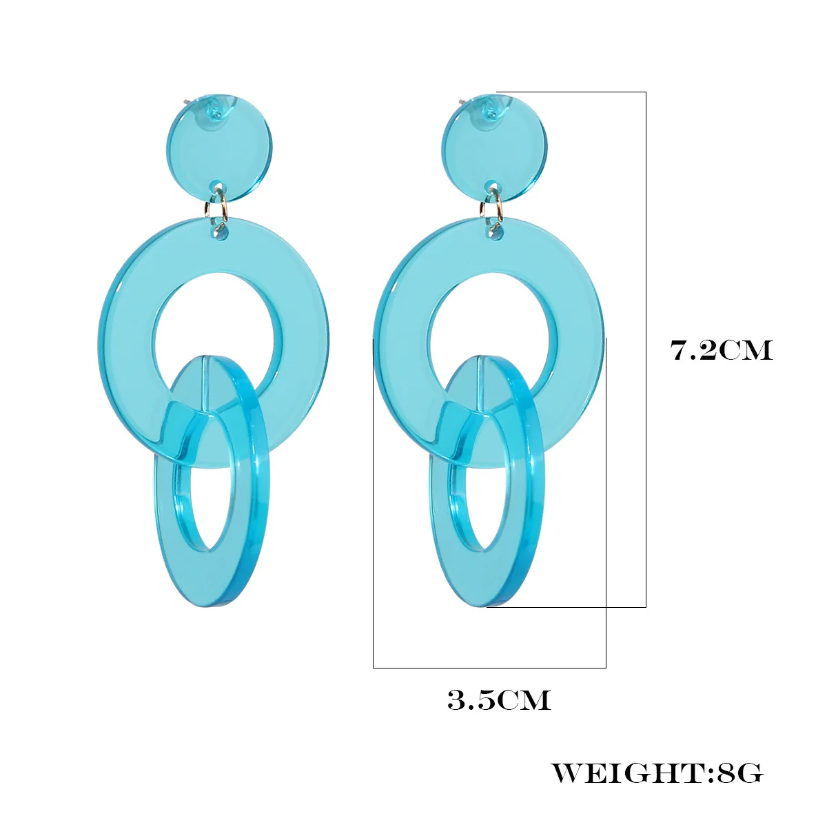 Summer New Arrivals Elegant Acrylic Drop Earrings for Women Neon Color Loop Fashion Jewelry in Line with Summer Style