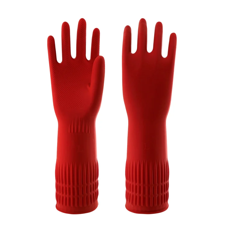 Medium Unlined 38 cm Latex Household Gloves Durable Comfortable Long Lasting Dishwashing Housekeeping Gloves for Home Use