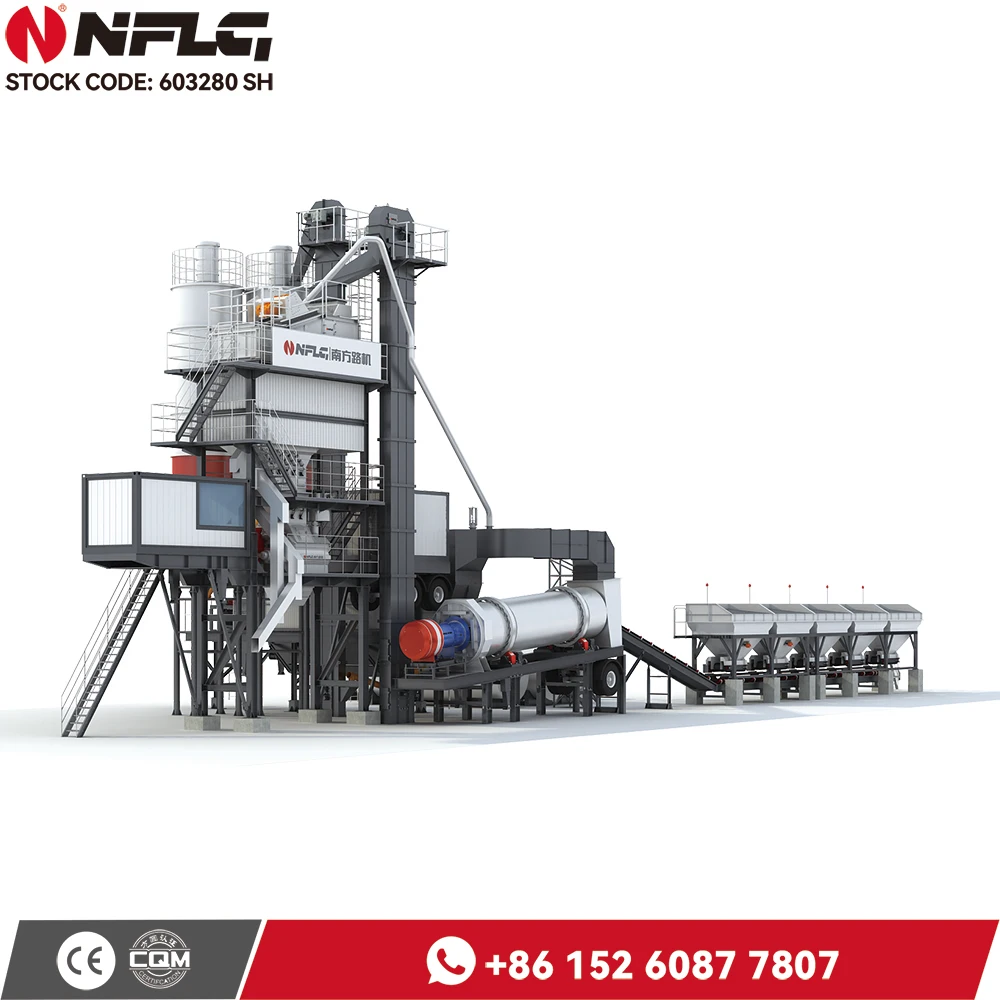 Mobile Continuous Asphalt Mixing Plant Dual Motor Drive Concrete Batch Mixer 160T/H Bitumen Asphalt Batching Plant