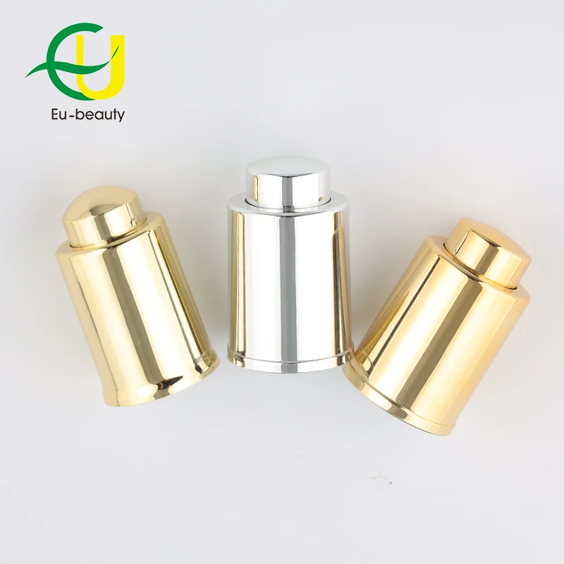 15ml 20ml 30ml gold silver glass cosmetic serum push button dropper bottle with dropper gold press button essential oil dropper/