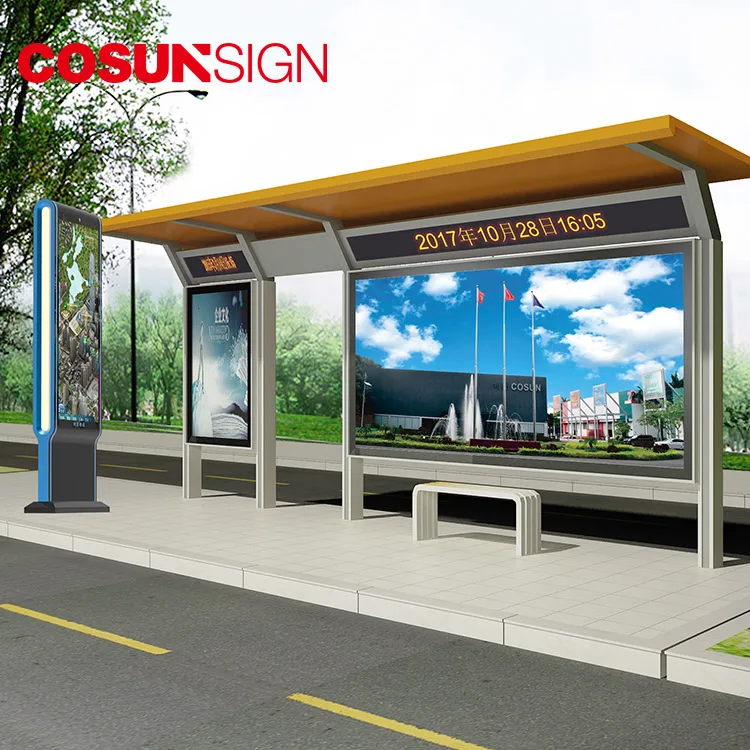 Smart Bus-Stop Waiting Kiosks - Bright, Customizable, and