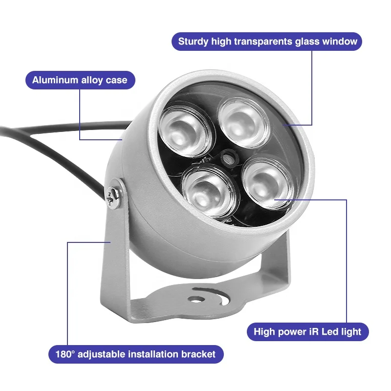 4-LED IR Illuminator 45 Degrees Night Vision Security Lights