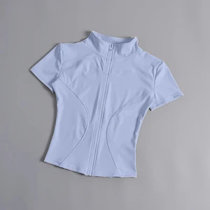 Clothing Manufacturer Custom Logo Fitness Top Women Plus Size Four Way Stretch Tight Fit Yoga Top for Cross