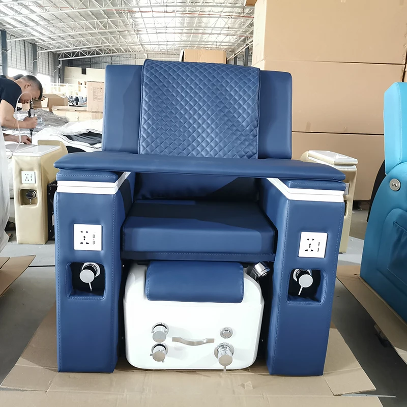 Modern Pedicure Chairs Luxury Full Body Massage Blue Spa Pedicure Chair