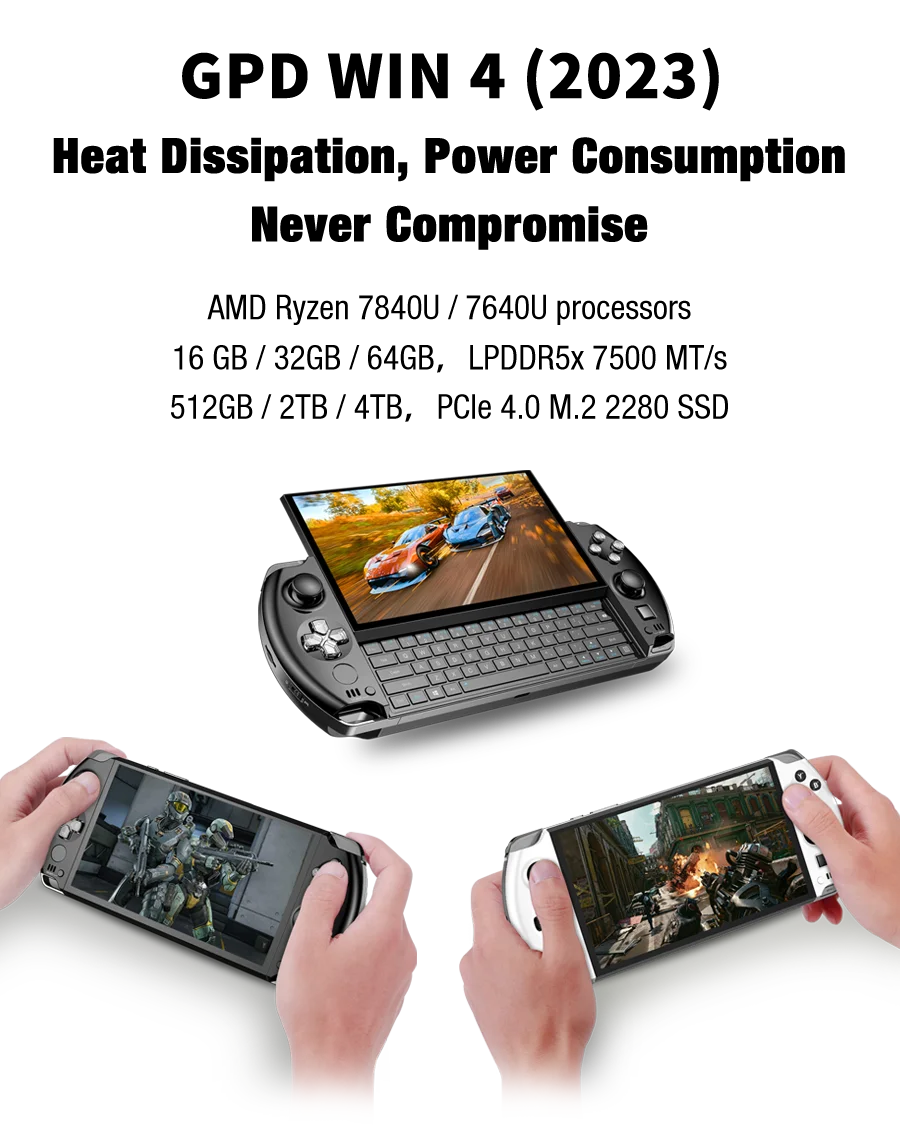 GPD WIN 4 Mini Tablet PC Handheld Game Players PC AMD 7640U Gamer Laptop Gamer Laptop GPD One Netbook