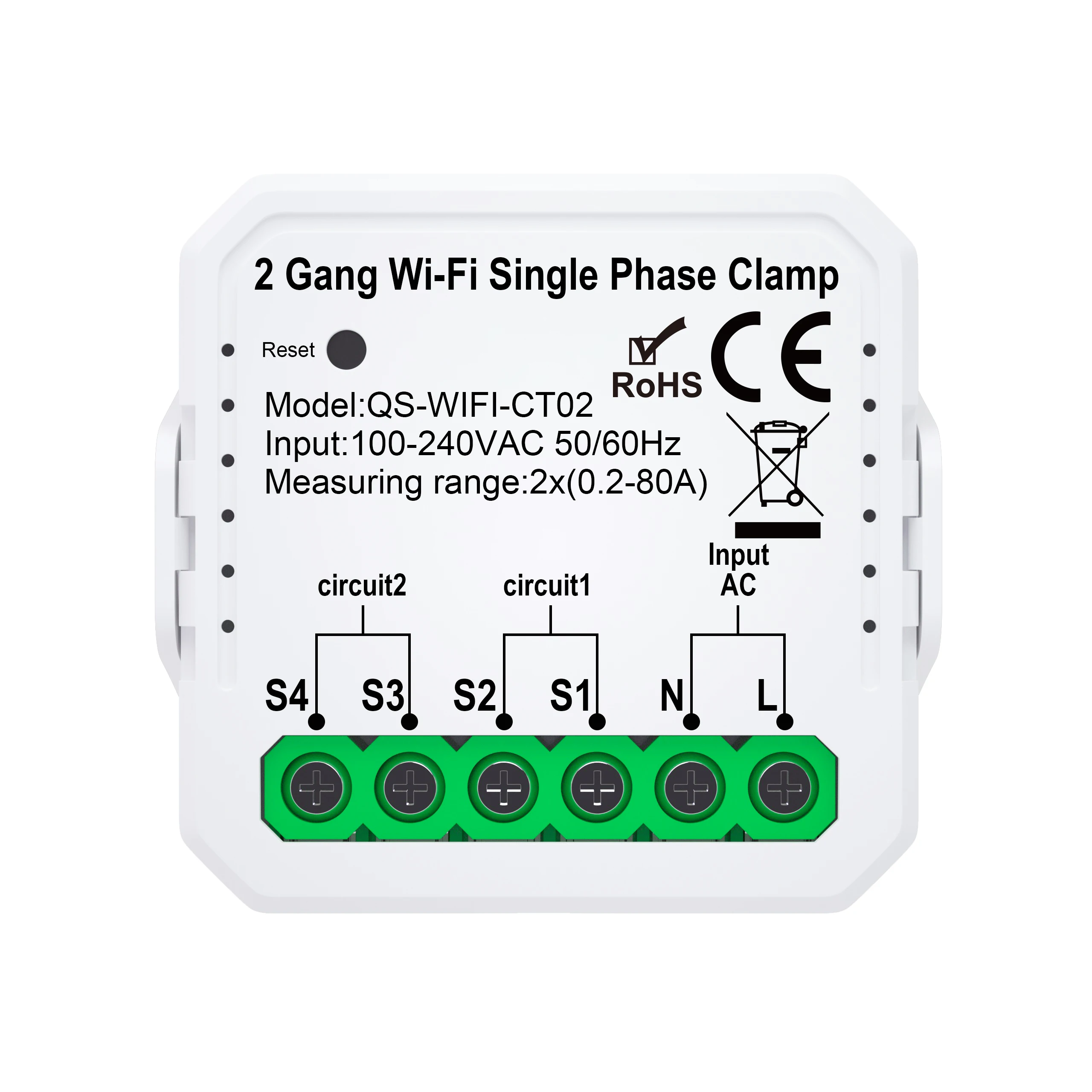 Misuratore Di Energia Smart Zigbee Tuya | 80A Con 2 Morsetti CT | Monitoraggio Consumi In Tempo Reale | Per Casa Intelligente