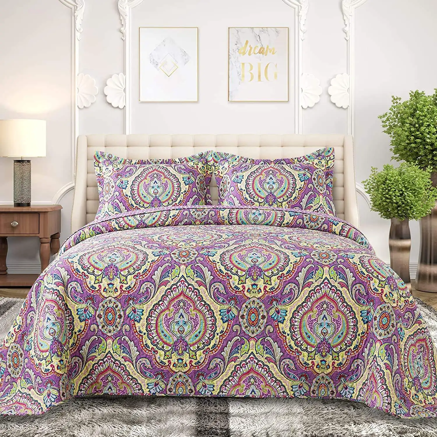 New Custom Wholesale Ethnic Bed Cover Quilt Custom Printed Coverlet ...