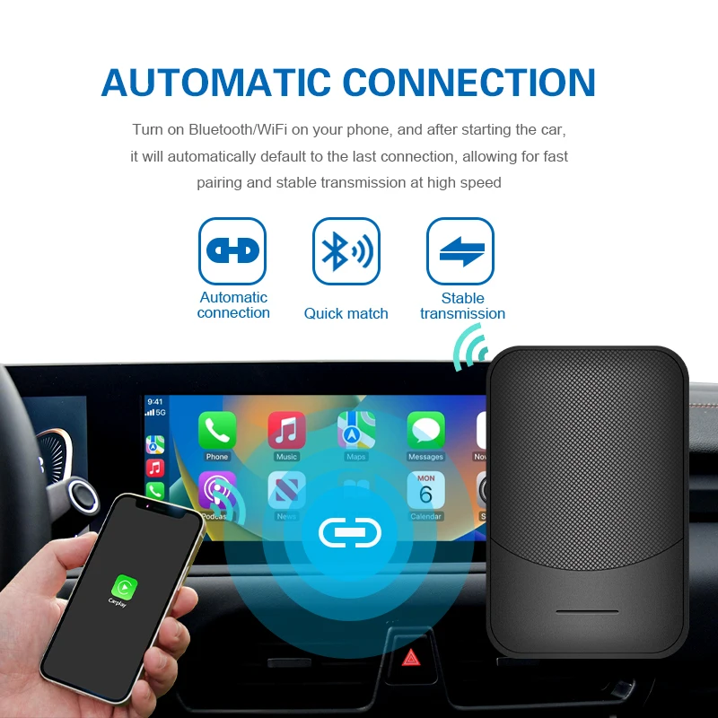 Car Wired to Wireless Android Auto Adapter for Models with Original Car with Wired CarPlay with Wired Android Auto