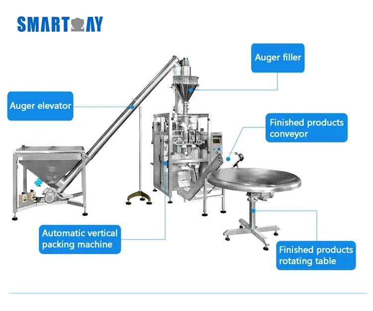 Multi-function Auger Filler VFFS Powder Packing Machine Pouch Sachet Corn Starch Maize Flour Packing Machine
