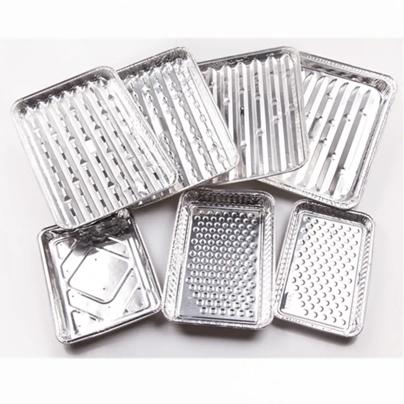 Wholesale Bbq Drip Pans Aluminum Foil Grease Drip Pans Eco-Friendly Heat Resistant Disposable Recyclable Grill Catch Tray