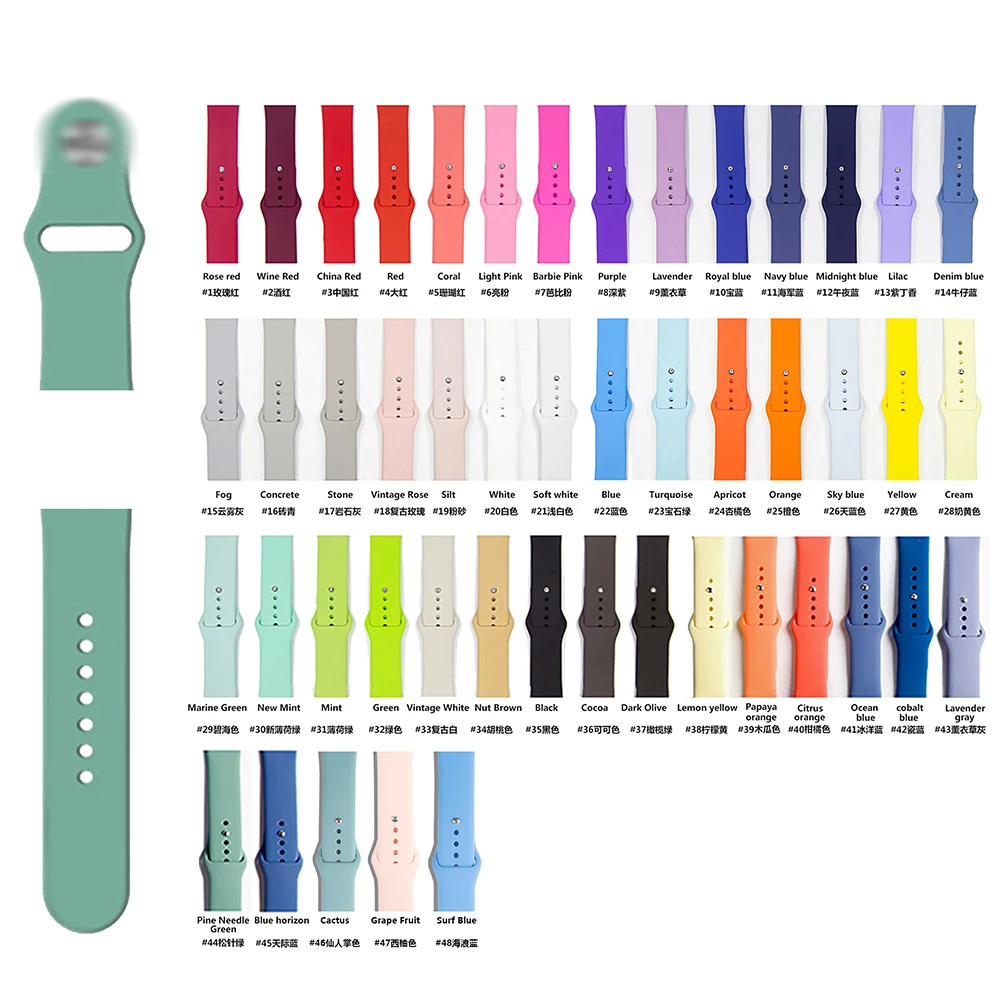 Wholesale Price designer Sport Watch Band Silicone for apple watch band strap 38MM 40MM 42MM 44MM Series