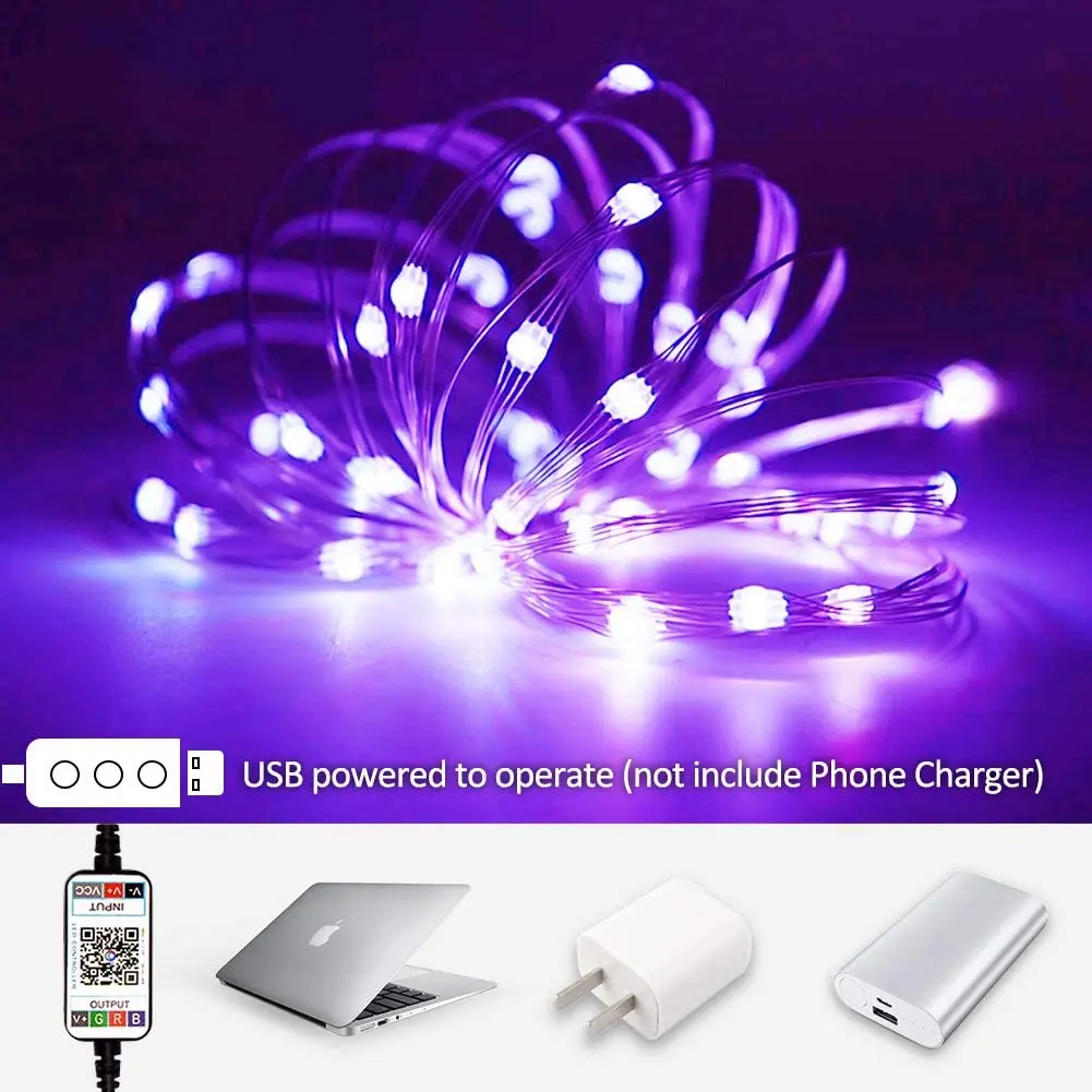 Высококачественная USB Смарт RGB сказочная гирлянда Рождественское украшение Bluetooth 4,0 Дистанционное освещение музыкальной елки