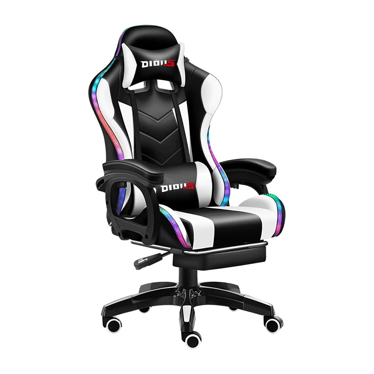 Classic design fast delivery ergonomic RGB light racing office gaming chair LED light RGB