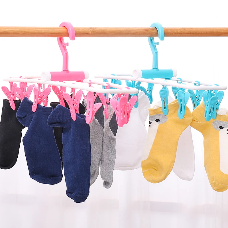 360 Rotating Multi Functional Colorful Candy  12 Clips Hanger  Plastic Drying Rack