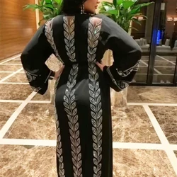 kimono muslim clothes islam chiffon new maxi modern abayah embroidery islamic clothing black abaya dubai best selling monsoon