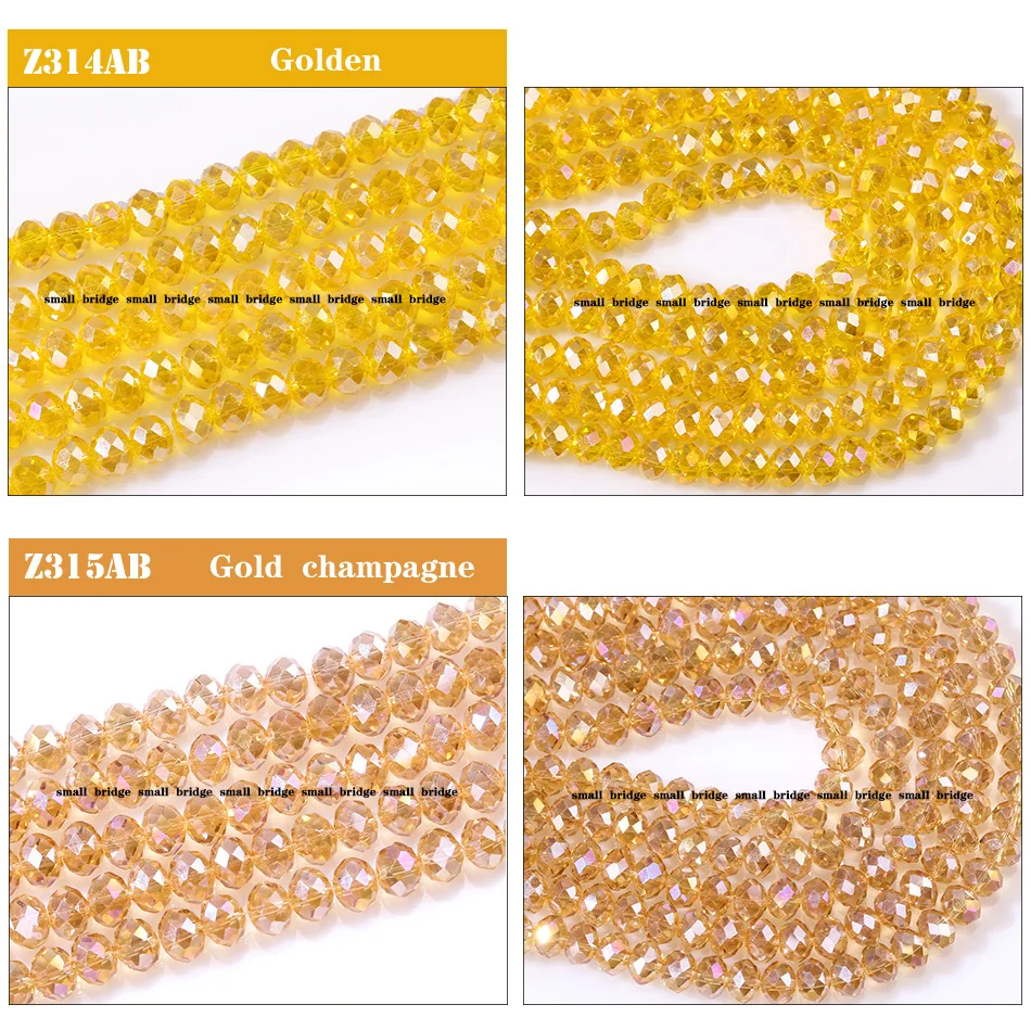 4mm Crystal Loose Beads Faceted Rondelle Glass Bead  with hole for jewelry making and bracelets supplier