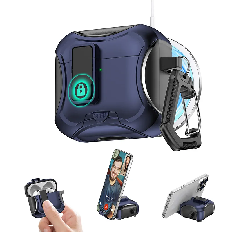 New Arrivals Best Price Shockproof Case for Apple for AirPods Pro Pro 2 for AirPods 4 Integrated Phone Stand Bulk Order