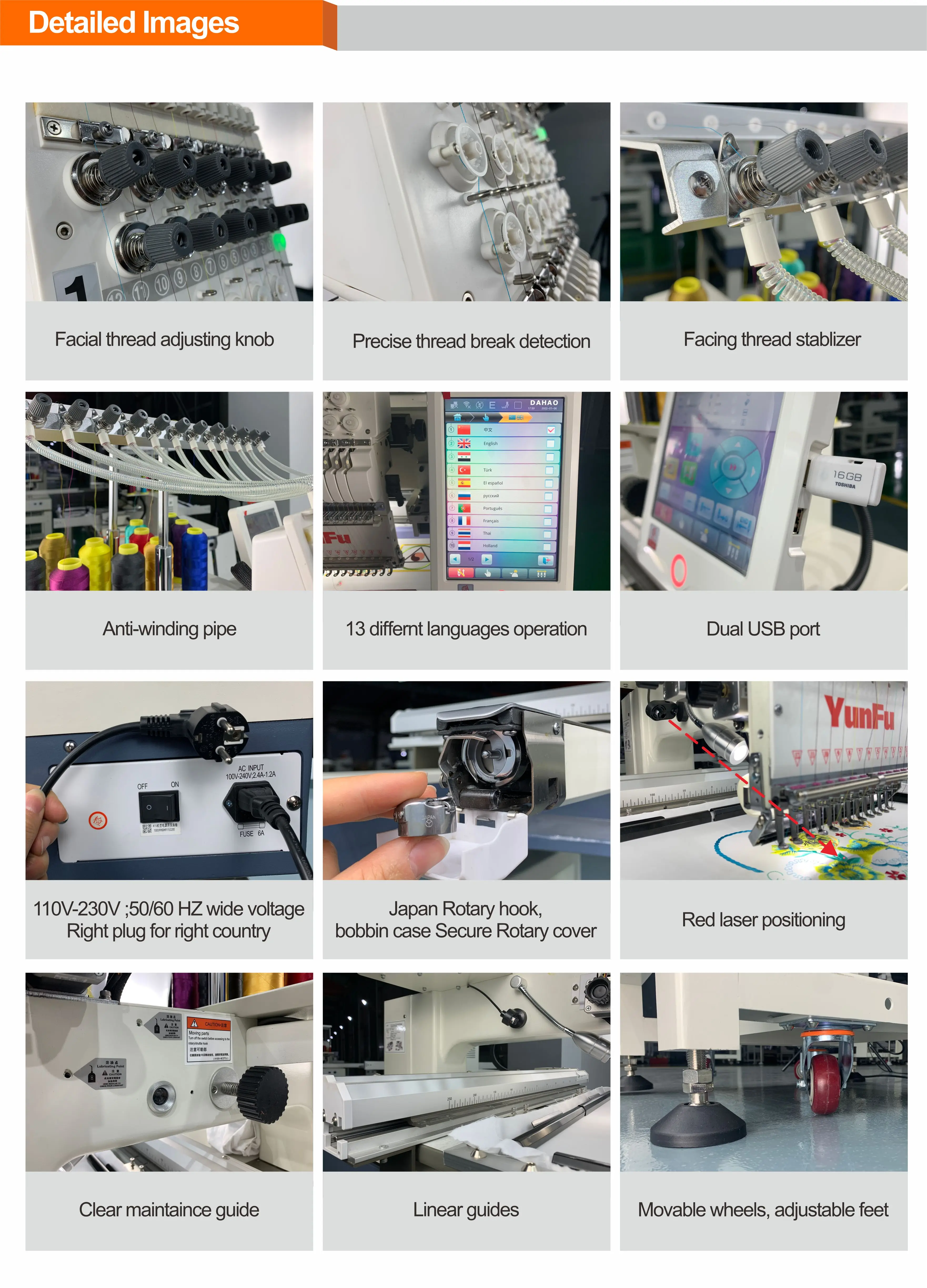 YunFu Small Computerized  2 Heads 12 15 Needles Hat Mini Embroidery Machine 2 Head with Factory Price
