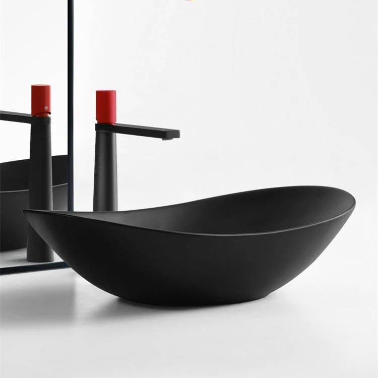 Customize Black Bathroom Sink Complete Set Oval Sanitar Ware Bathroom