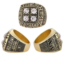 Custom NFL Championship Ring 1979-1980 Pittsburgh Steelers Championship Alloy Diamond-encrusted Finger Ball Custom Wooden Box