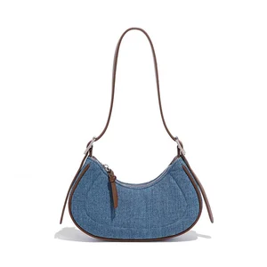 Manufacturer Custom Classic Ladies Handbags High Quality Underarm Bag Fashion Denim Women Shoulder Bags