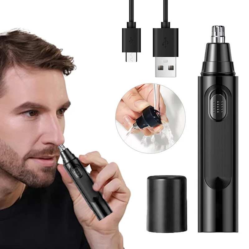 Durable Rechargeable Portable Four-in-One Nose Hair Trimmer Set Electric Push Shear for Home Salon RV Use Made Quality Plastic