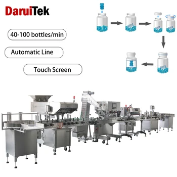 Hot Sale Fully Automatic Candy Gummy Bottle Counting Capping Packing Machine Line