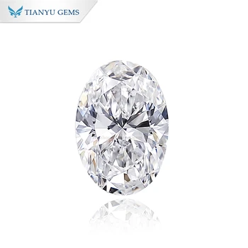 Tianyu Gems white color CVD HTHP lab diamonds 2ct oval cut loose Laboratory synthetic diamond