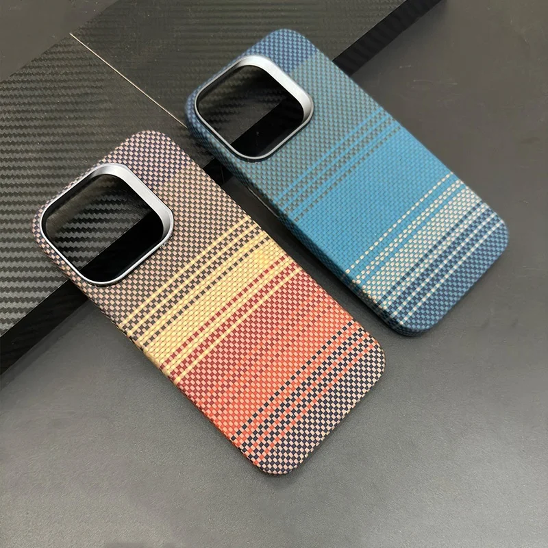 Real Carbon Fiber Phone Case For Iphone 16 15 14 13 12 11 Plus Pro Max 600D Aramid Drop Protection Magnetic Charging Cases