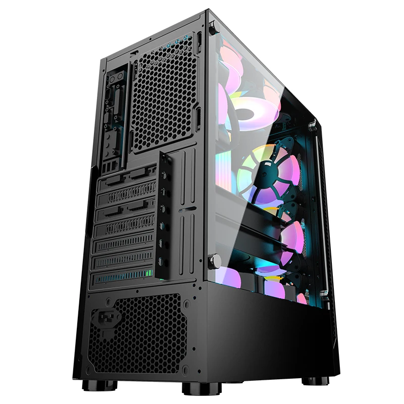 Boîtier PC ATX SNOWMAN au design populaire, boîtier OEM pour PC gaming, tour en verre trempé_voghion.com