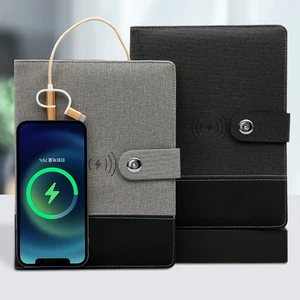 Buckle Notebook with Gift Box Wireless Notebook with Charger Loose Leaf Notepad