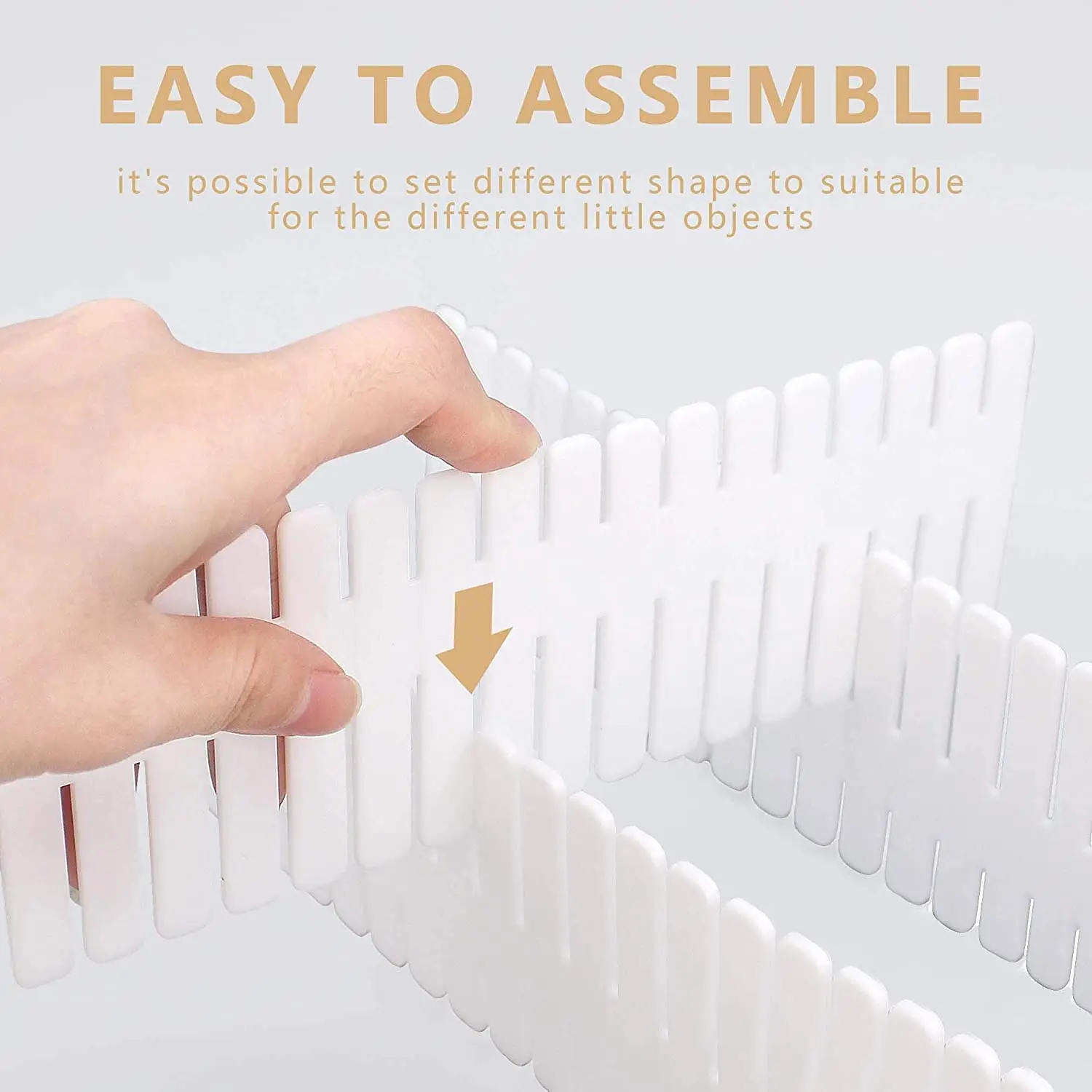 4 Pcs PACK Adjustable Organizer Drawer Divider Drawer Separator  Underwear Socks Household Combination Plastic Drawer Dividers
