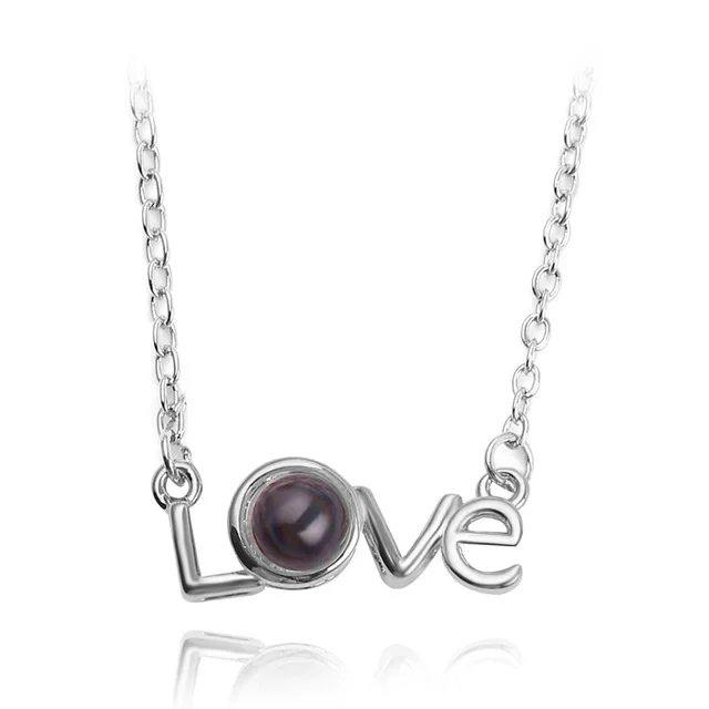 Collana Vivaday Con Ciondolo A Cuore In Acciaio Inox - Ti Amo In 100 Lingue, Con Proiezione D'Amore, Lunghezza Regolabile 15+5 Cm, Regalo Romantico Per Lei