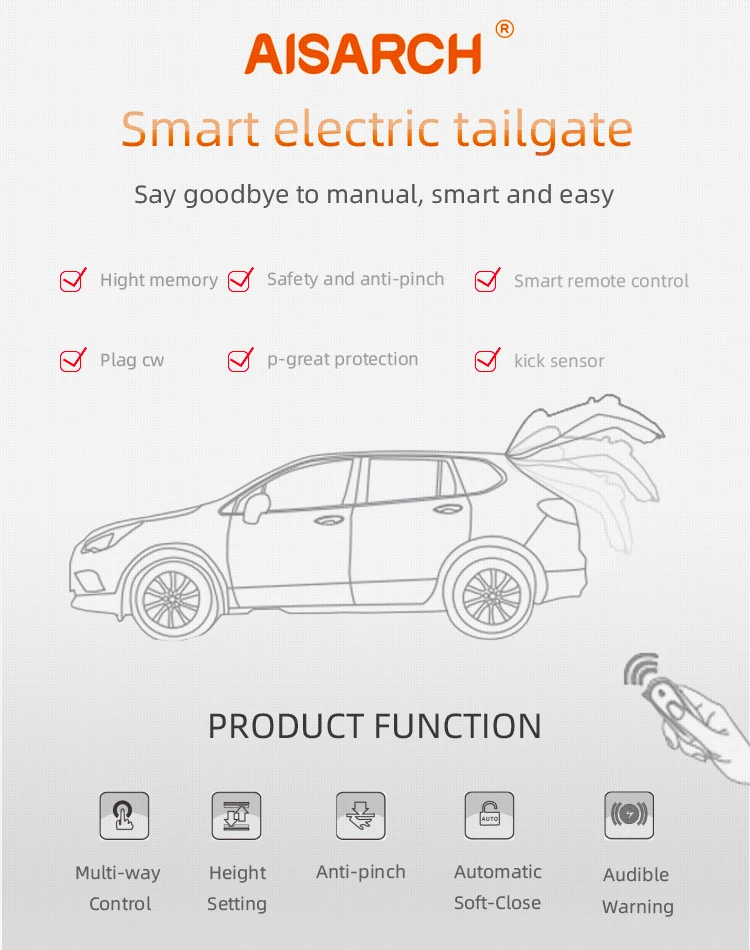 Auto spare parts automatic power tailgate auto parts power liftgate kit for Mazda 3