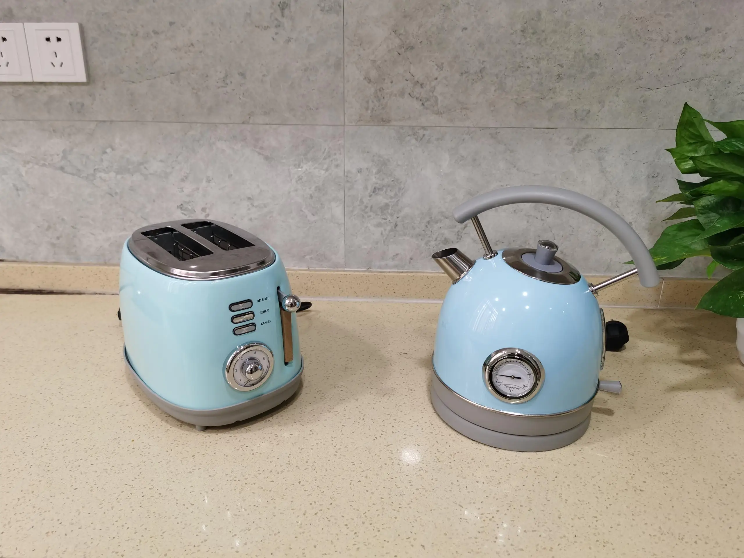 Induction Electronic Camping Copper Electric Kettle Set with Parts Jug  Thermos Cup Black Kettle and Toaster Set