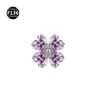 Four-petal flower silver purple (head only)