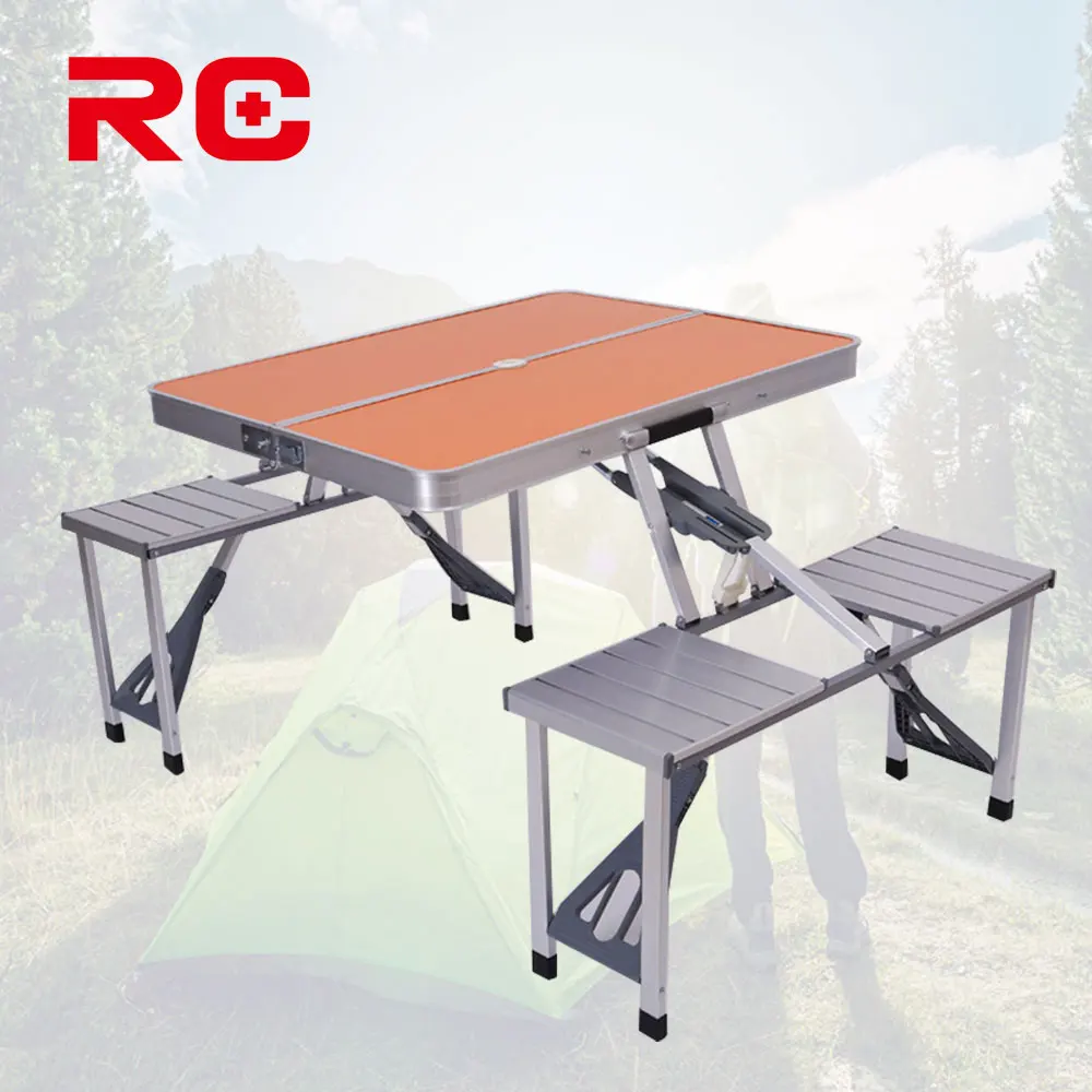 Camping Reclining Folding Table Portable Suitcase Aluminum With Chairs