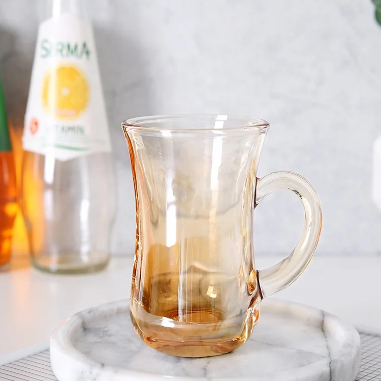 High Quality Espresso Drinking Round Handle Manufacturers Coffee Glass Cup