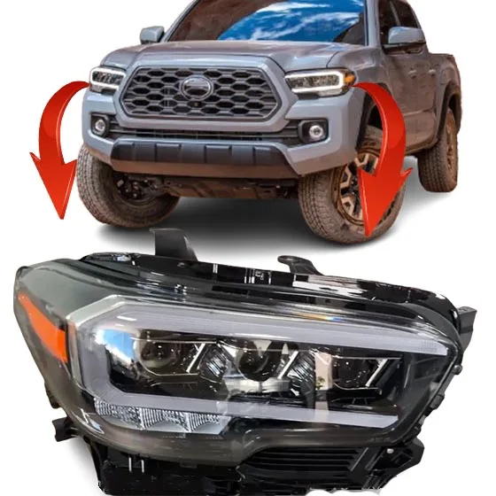 قطع غيار السيارات ملحقات 4x4 إصدار الولايات المتحدة الأمريكية 3 مصابيح led للعدسات مصباح أمامي كامل LED ترقية المصباح الأمامي لتويوتا تاكوما 2019 2020