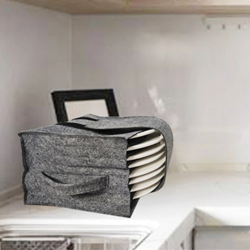 Dinnerware Storage and Transport Protects Felt Plate Dividers Camping Dish Holder Bag Plate Storage Containers