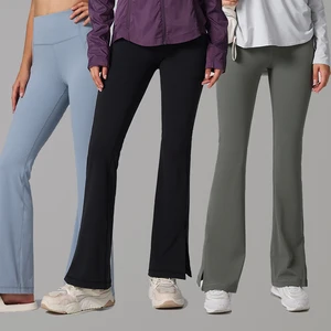Custom Running Gym Clothing High Waist Wide Leg Yoga Pants Sports Breathable Butt Lifting Flared Leggings for Women High Quality