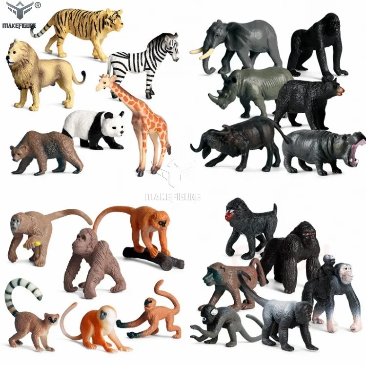 Lifelike Children's Simulated PVC Wild Animals Toy Figures Solid Animal Models Toy Safe PVC Simulation  Animal Figures for Kids