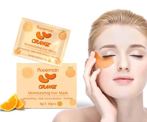 Private Label Orange Eye Mask Under Eye Patches Moisturizing Eye Collagen Mask
