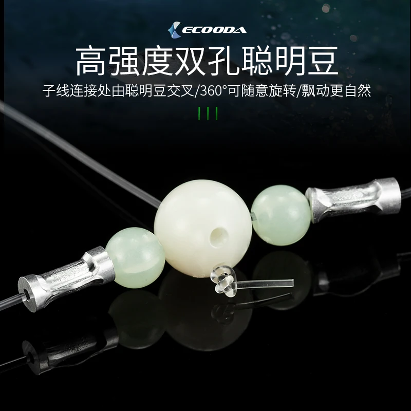 ECOODA   Sea Fishing Hooks  Bottom Fish String Luminous Hook with 3 Hooks